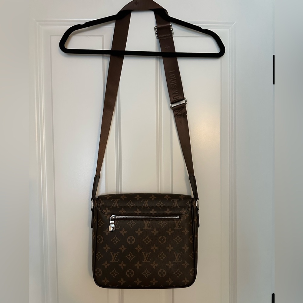 Brown Messenger Bag with Monogram Canvas